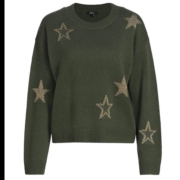 Rails Percy Olive Gold Stars - XL Green Soft Sweater. - Picture 12 of 14